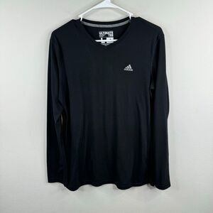 Nike Ultimate Tee Mens Shirt Size L Solid Black Long Sleeve‎ Casual Activewear